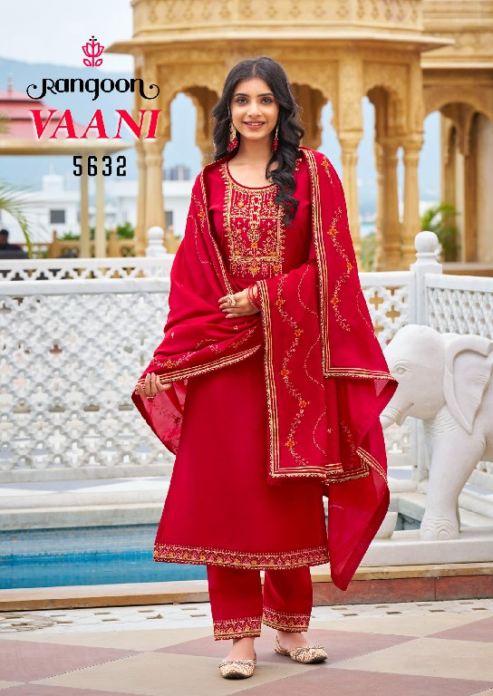 Rangoon Vaani Wholesale Silk With Fancy And Khatli Work Top With Pant And Dupatta