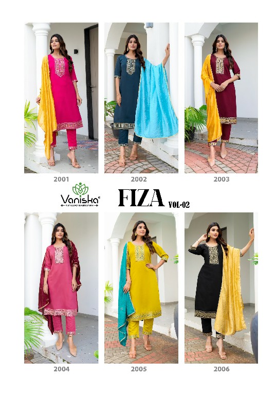 Vaniska Fiza Vol-2 Wholesale Straight Cut Kurti With Pant And Dupatta