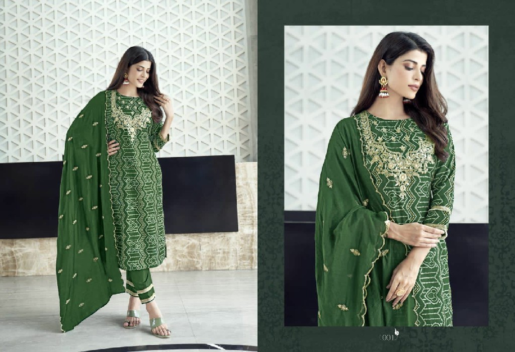 Sweety Slice Wholesale Fancy Chinon Silk Kurti With Pant And Dupatta