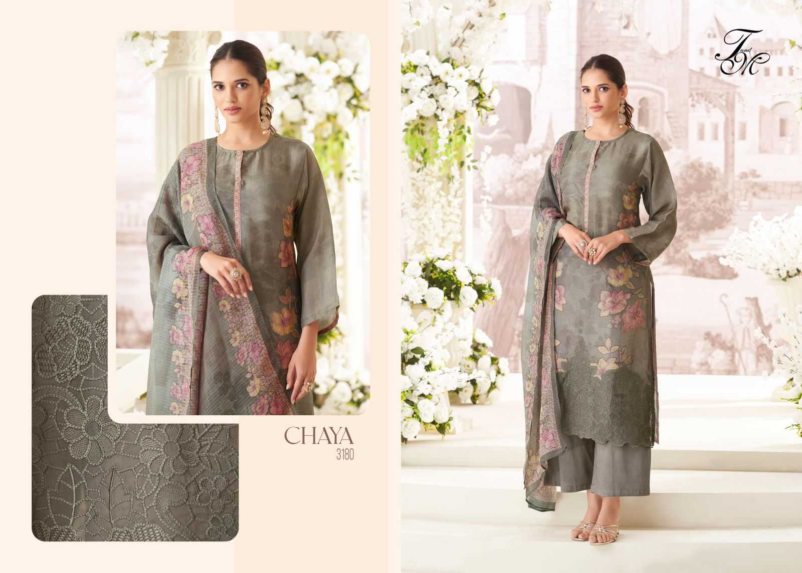 T And M chaya simmer tissue digital print unique suits online