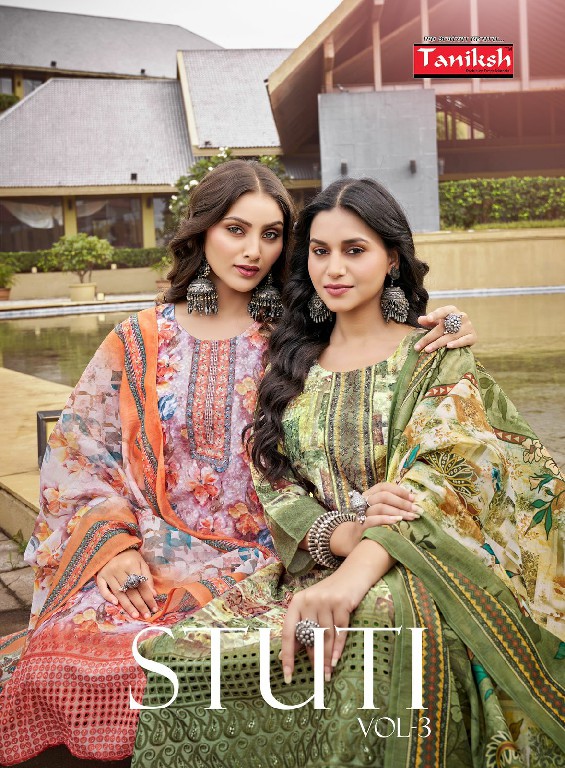 Taniksh Stuti Vol-3 Wholesale Sikvans Embroidery Kurtis With Pant And Dupatta