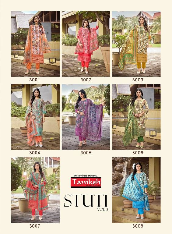 Taniksh Stuti Vol-3 Wholesale Sikvans Embroidery Kurtis With Pant And Dupatta