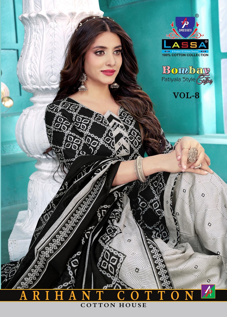 Arihant Lassa Bombay Patiyala Style Vol8 Wholesale Pure Cotton Printed Dress Material