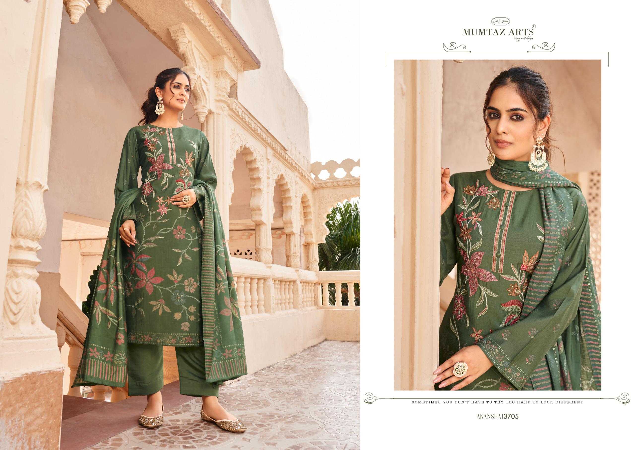 akansha by mumtaz arts viscose muslin pakistani print suits