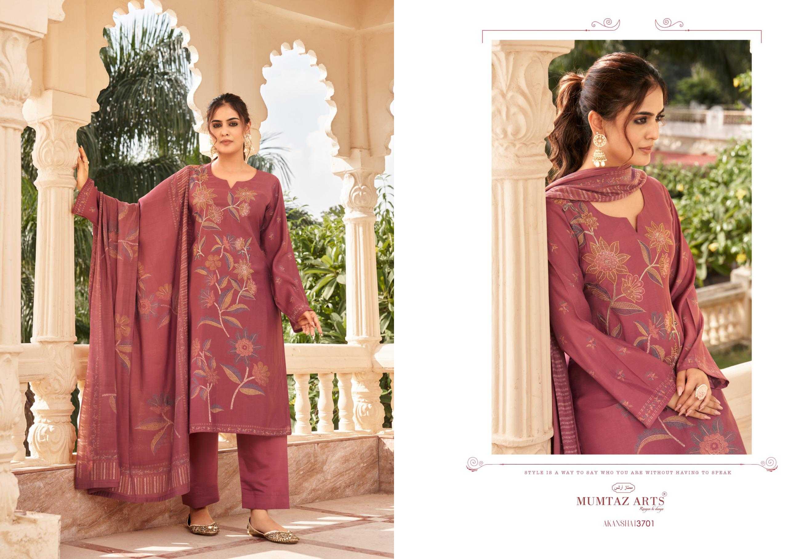 akansha by mumtaz arts viscose muslin pakistani print suits