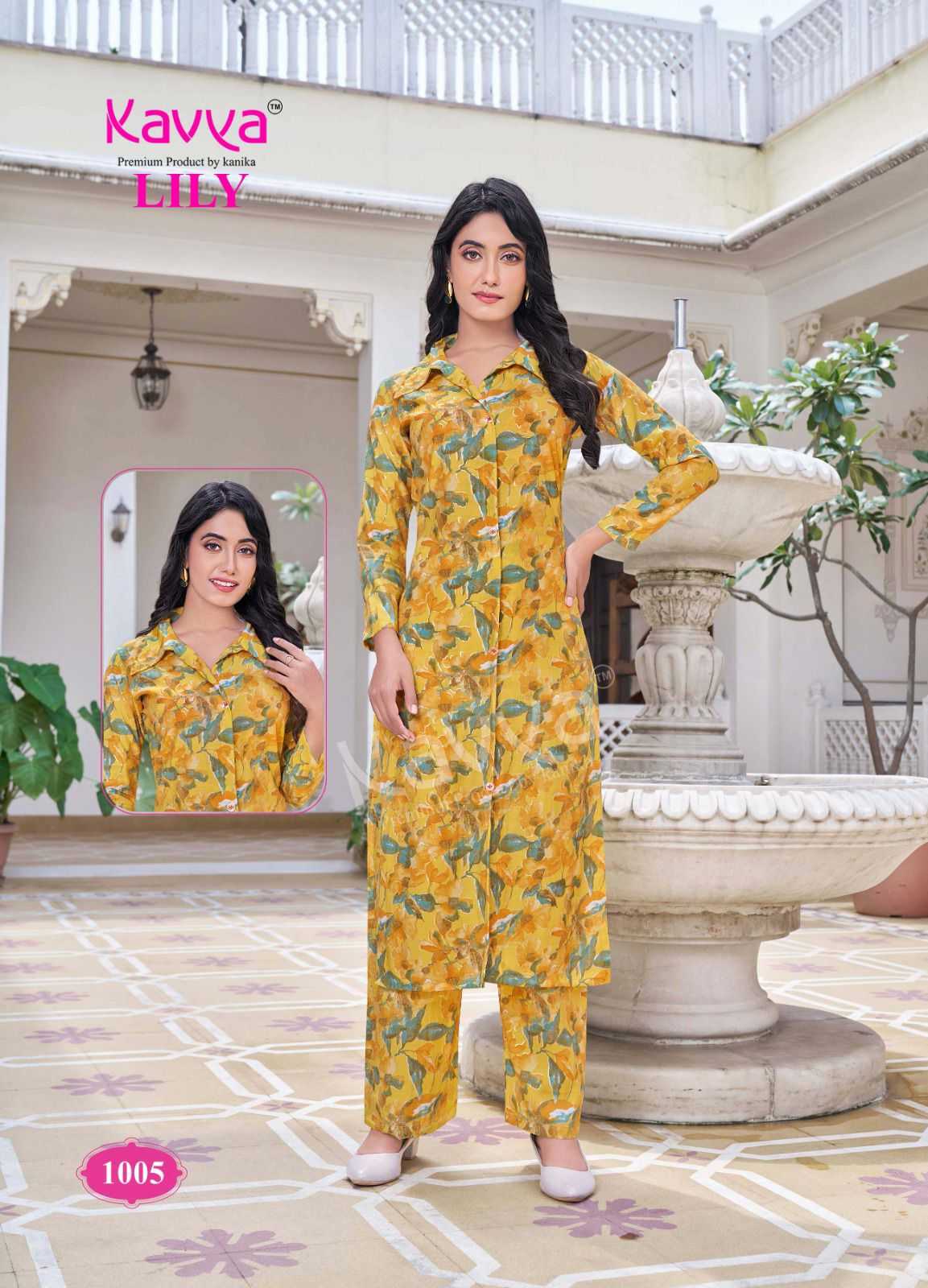 kavya lily vol 1 fully stitch chanderi casual wear shirt style long top with pant