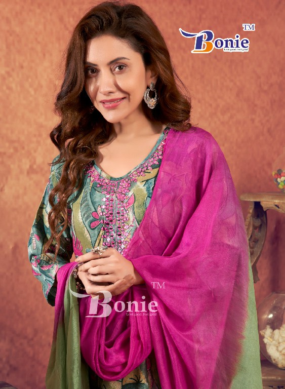 aneri vol 3 by bonie capsule print full stitch anarkali kurti pant dupatta