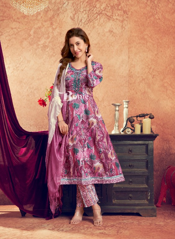 aneri vol 3 by bonie capsule print full stitch anarkali kurti pant dupatta