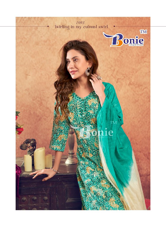 aneri vol 3 by bonie capsule print full stitch anarkali kurti pant dupatta