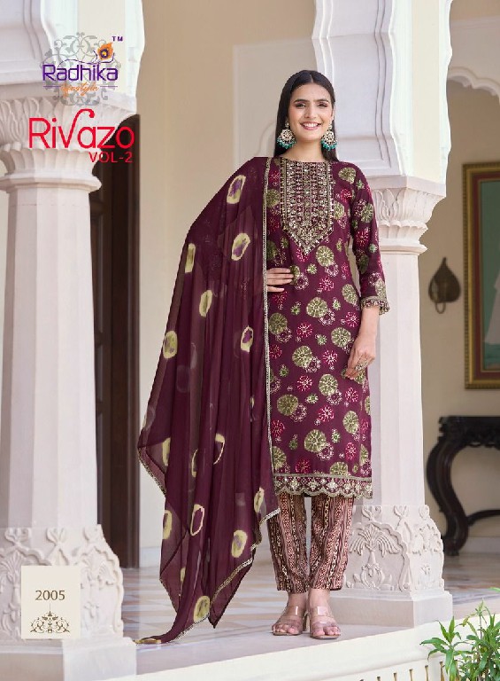 radhika lifestyle rivazo vol 2 rayon elegant style big size readymade 3pcs suit