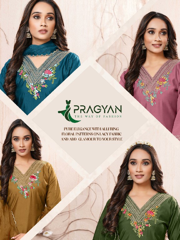 Pragyan Poshak Vol-1 Wholesale Roman Silk Top With Pant And Dupatta