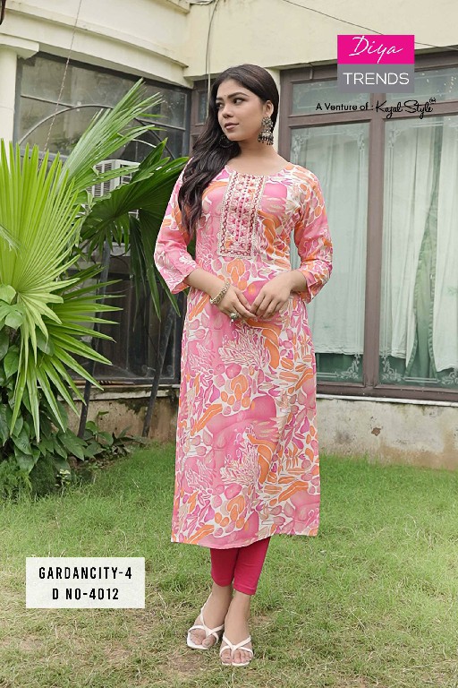 Diya Trends D.no 4001 To 4012 Series Wholesale Long Kurtis Combo