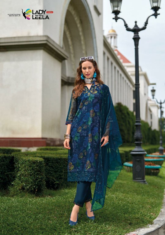 Lady Leela Aleena Wholesale Embroidery And Handwork Kurtis With Pant And Dupatta