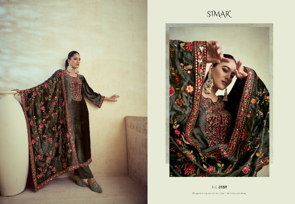 Glossy Simar Rang E Makhmali Vol-2 Wholesale Pure Viscose Velvet With Embroidery Work Winter Suits