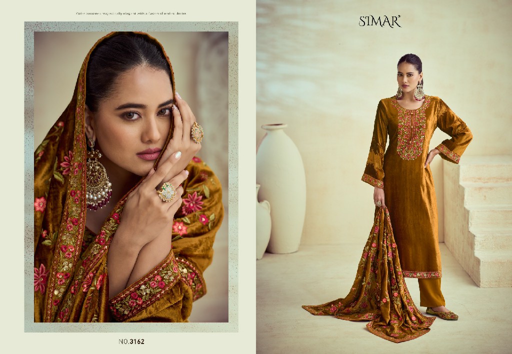 Glossy Simar Rang E Makhmali Vol-2 Wholesale Pure Viscose Velvet With Embroidery Work Winter Suits