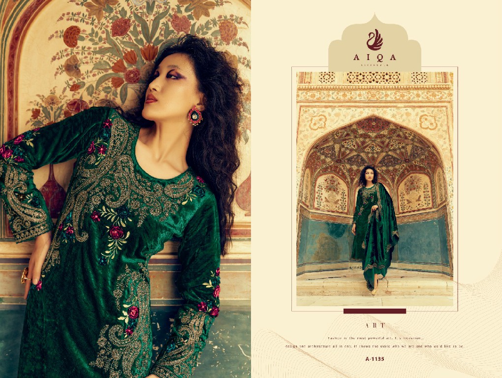 AIQA Sastra Wholesale Pure Velvet With Fancy Work Winter Suits