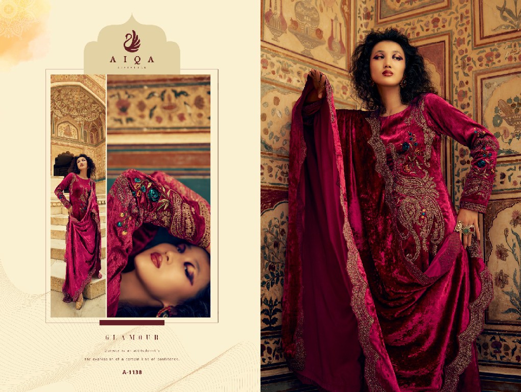 AIQA Sastra Wholesale Pure Velvet With Fancy Work Winter Suits