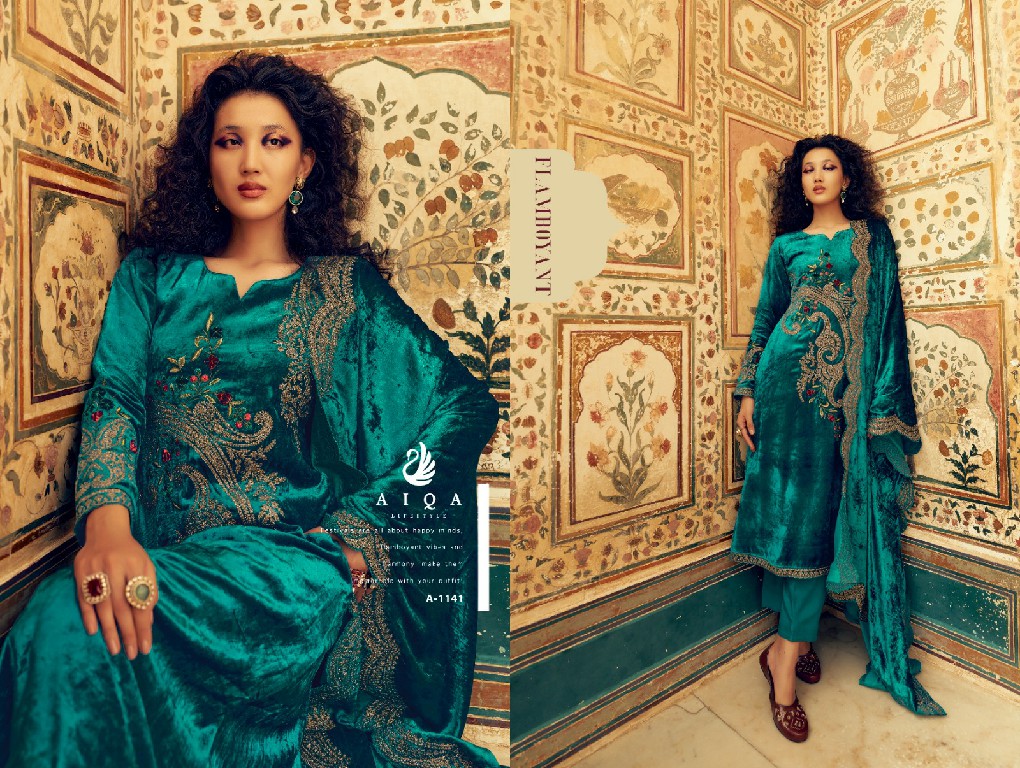 AIQA Sastra Wholesale Pure Velvet With Fancy Work Winter Suits