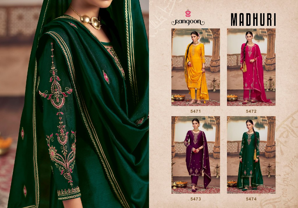 Rangoon Madhuri Wholesale Silk With Fancy Code Work Kurtis With Pant And Dupatta