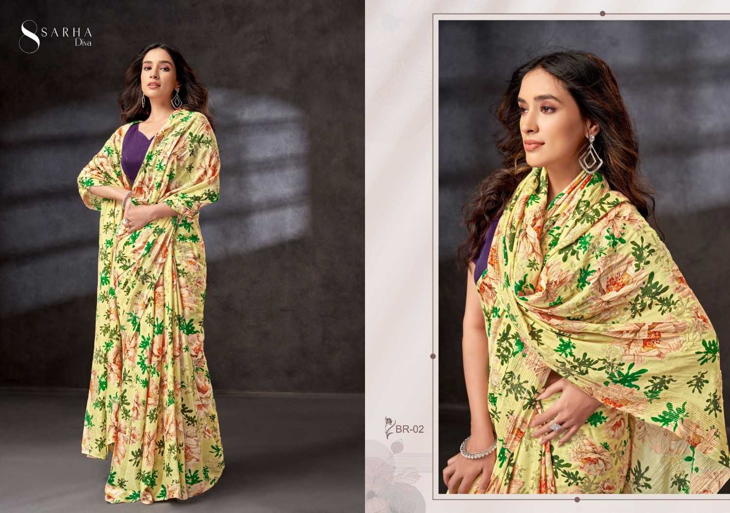 bageecha royale by sarha diva occasion wear viscose muslin best saree online