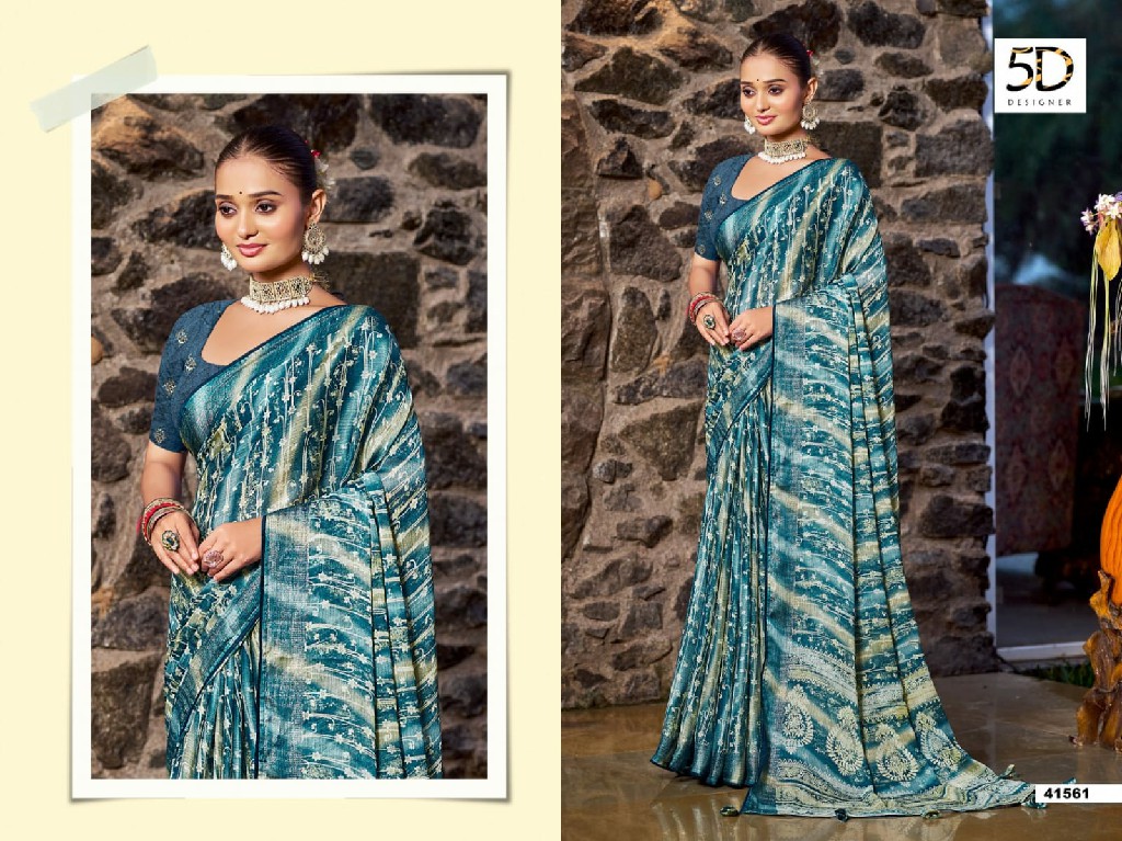 yamuna vol 17 by 5d designer beautiful moss chiffon saree collection