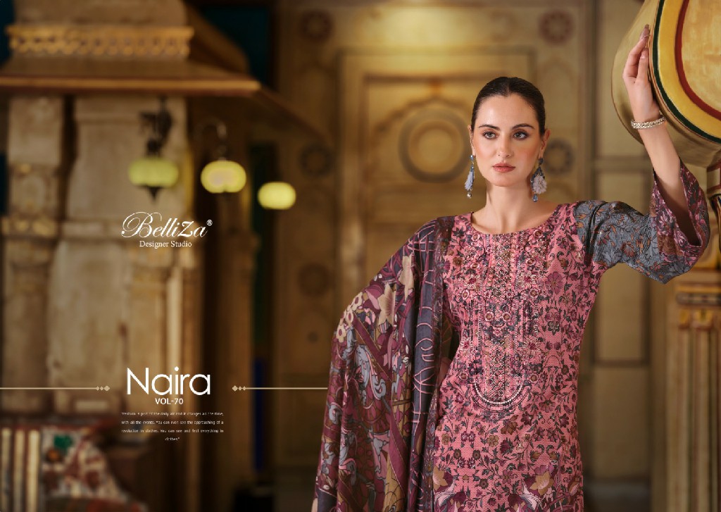 belliza designer naira vol 70 cotton digital prints 3pcs suits