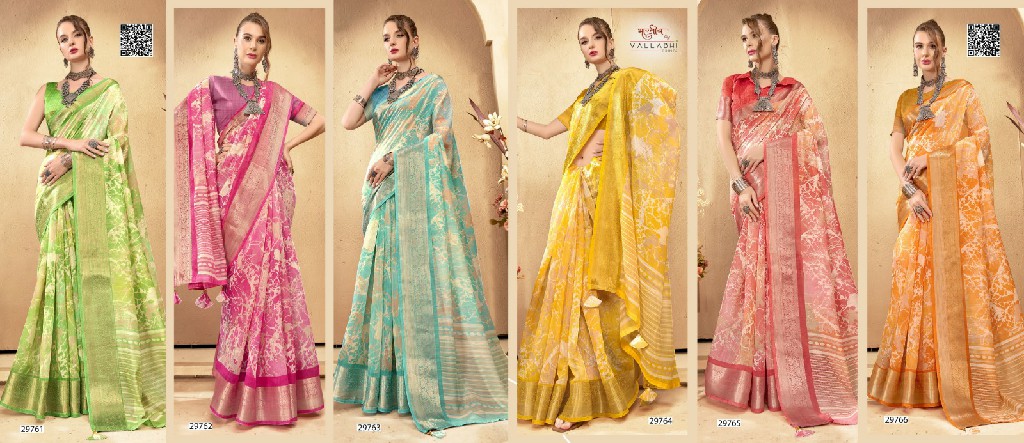 Vallabhi Anuprabha Vol-4 Wholesale Linen Fabrics Sarees