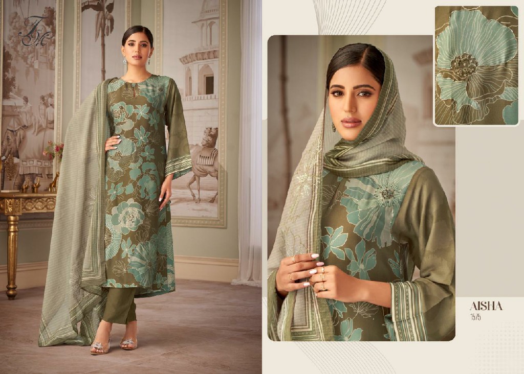 T And M Aisha Wholesale Simmer Tissue Digital Print With Hand Work Suits