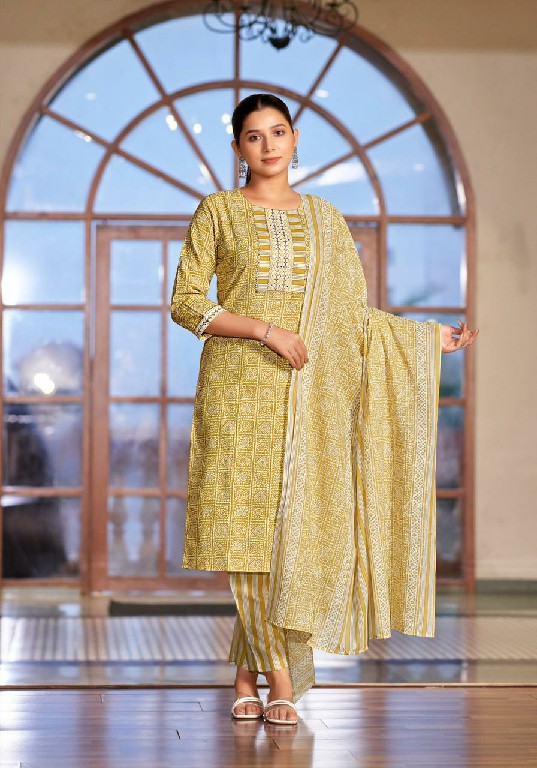 Mystic 9 Sofiya Vol-1 Wholesale Premium Cotton With Embroidery Kurti With Pant And Dupatta