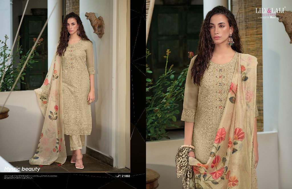 Lily And Lali Organza Chikan Kari Vol-3 Wholesale Schiffli And Hand Work Tops With Pant And Dupatta