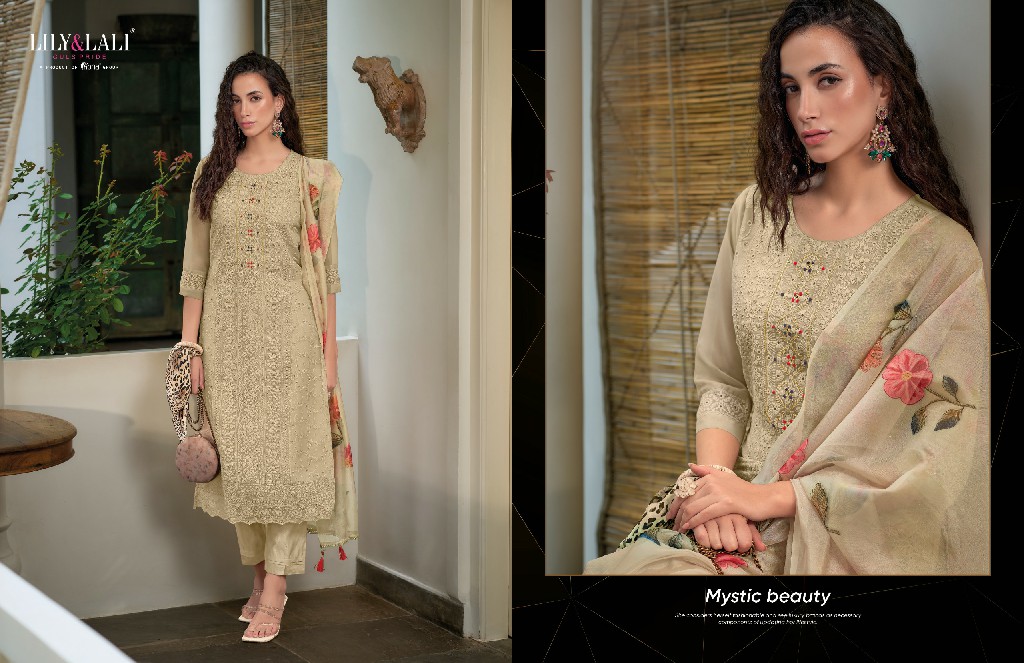 Lily And Lali Organza Chikan Kari Vol-3 Wholesale Schiffli And Hand Work Tops With Pant And Dupatta