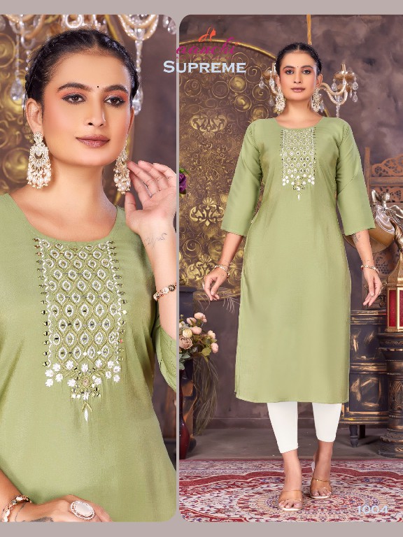 Aanchi Supreme Wholesale Roman Shimmer Long Kurtis Catalog