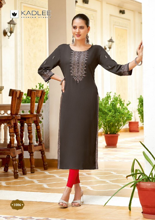 Kadlee Aneri Wholesale Heavy Rayon Hand Work Long Kurtis