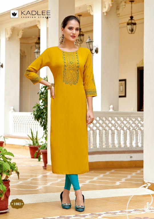 Kadlee Aneri Wholesale Heavy Rayon Hand Work Long Kurtis