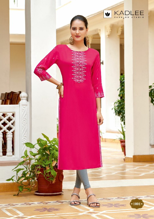 Kadlee Aneri Wholesale Heavy Rayon Hand Work Long Kurtis