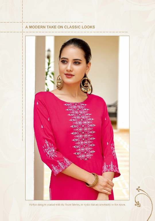 Kadlee Aneri Wholesale Heavy Rayon Hand Work Long Kurtis