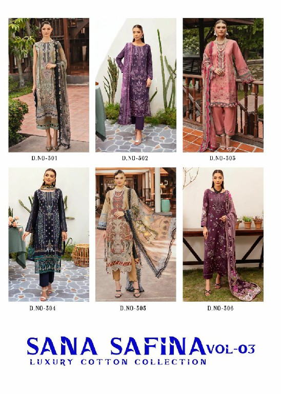 Sana Safina Vol-3 Wholesale Luxury Cotton Printed Dress Material