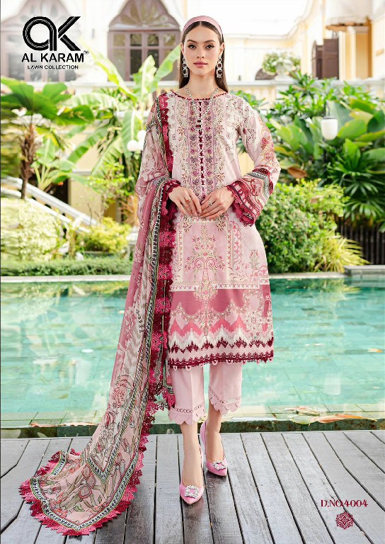 Al Karam Florence Vol-4 Wholesale Pure Cambric Cotton Dress Material