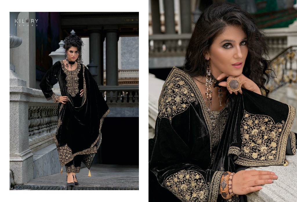 Kilory Qurbat Wholesale Pure Premium Velvet With Coding Work Winter Salwar Suits