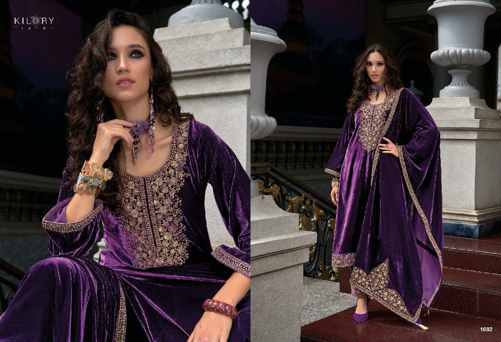 Kilory Qurbat Wholesale Pure Premium Velvet With Coding Work Winter Salwar Suits