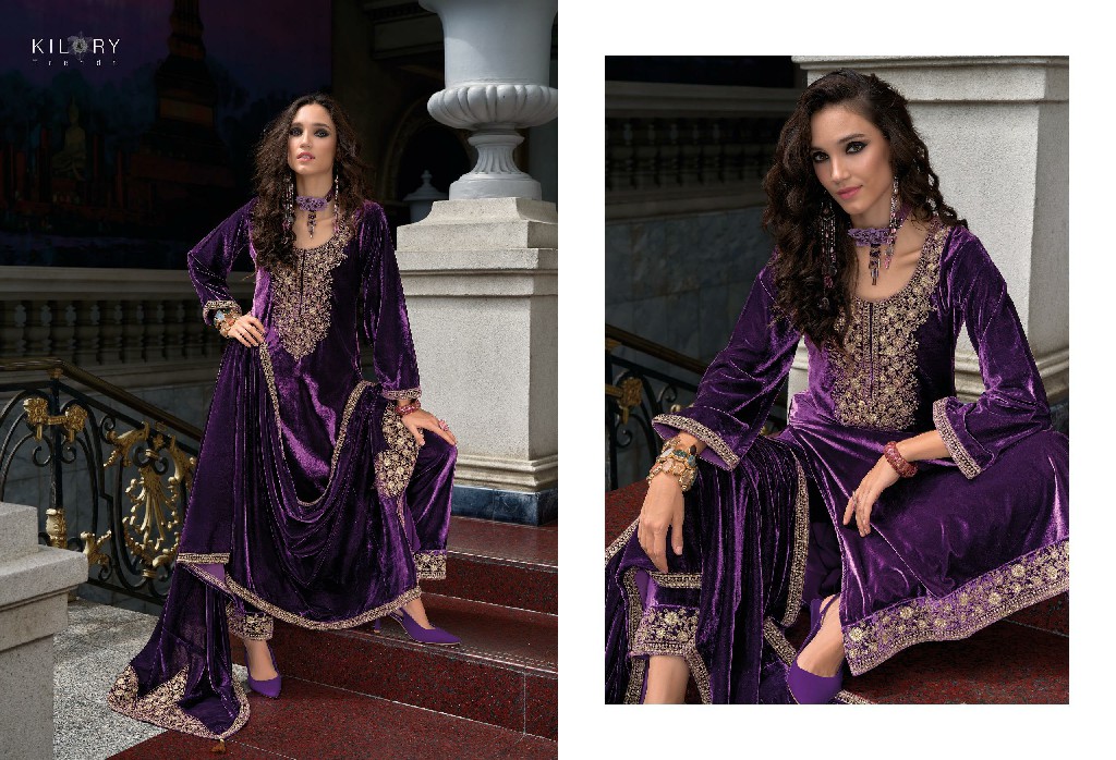 Kilory Qurbat Wholesale Pure Premium Velvet With Coding Work Winter Salwar Suits