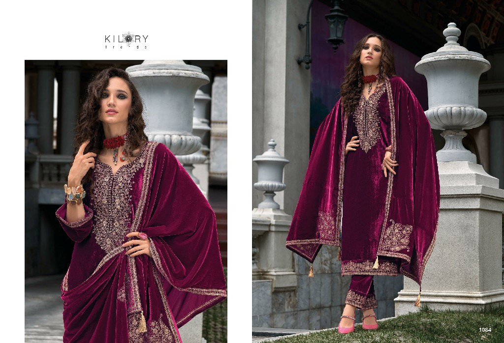 Kilory Qurbat Wholesale Pure Premium Velvet With Coding Work Winter Salwar Suits