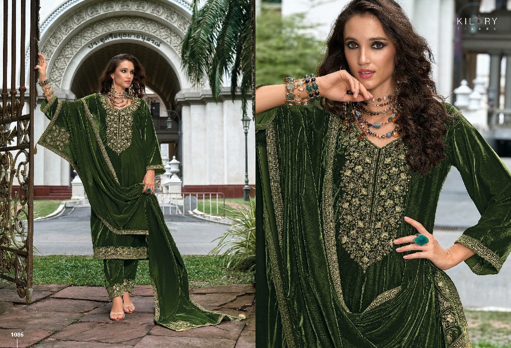 Kilory Qurbat Wholesale Pure Premium Velvet With Coding Work Winter Salwar Suits