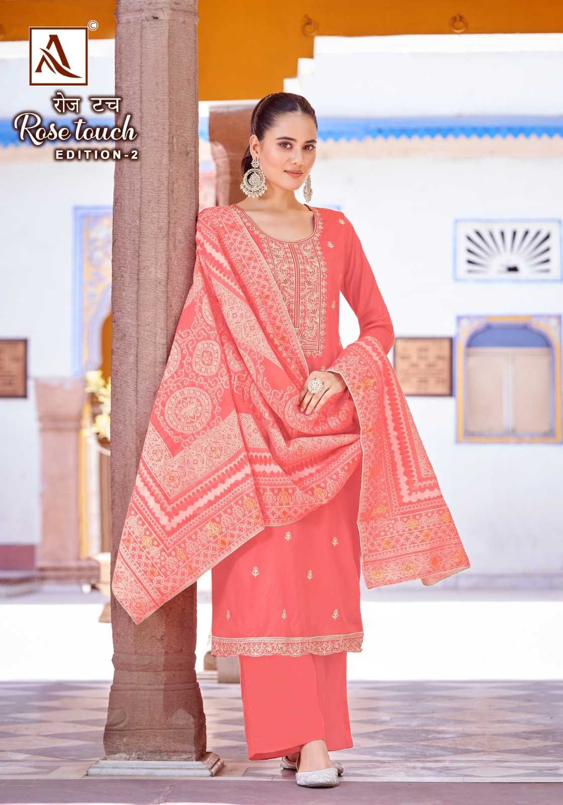 rose touch vol 2 by alok suits pure zam embroidery 3pcs suits