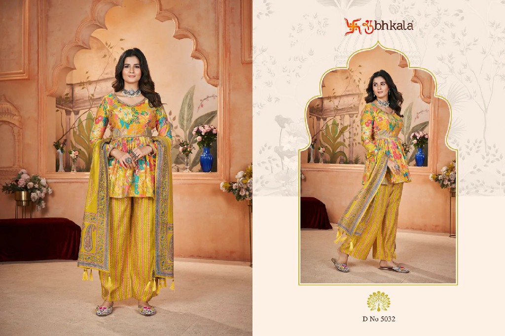 flory vol 47 by shubhkala silk digital foil classic readymade 3pcs dress