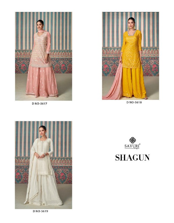 shagun by sayuri designer chinon silk full stitch fashionable 3pcs dress