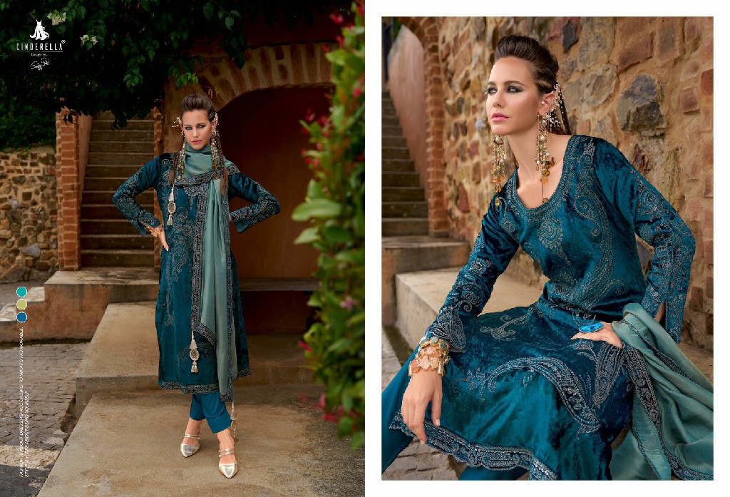 makhmal e kahani vol 2 by cinderella viscose velvet winter kurti pant dupatta