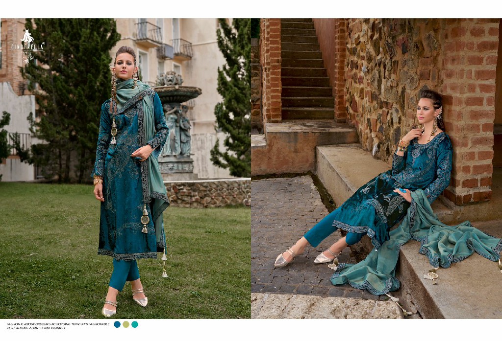 makhmal e kahani vol 2 by cinderella viscose velvet winter kurti pant dupatta