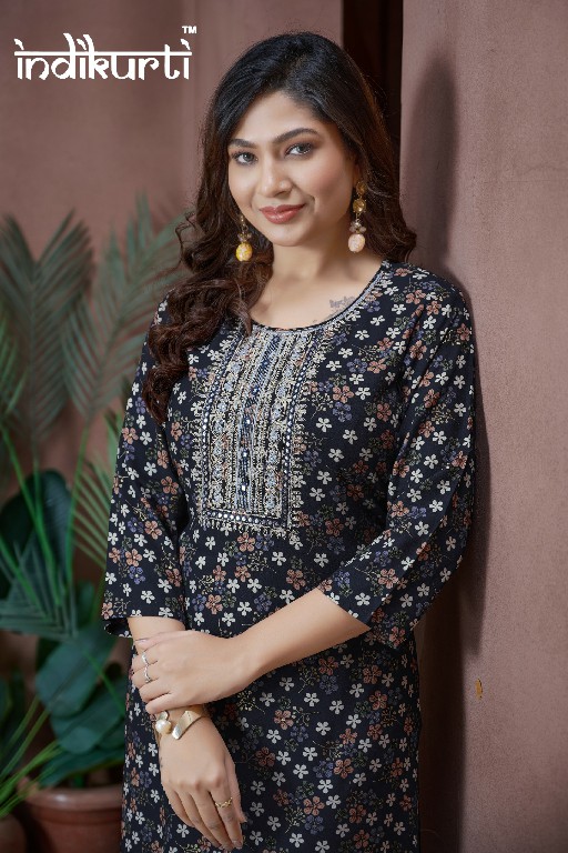 kajal by indikurti vertican rayon new trendy full stitch combo set long kurti