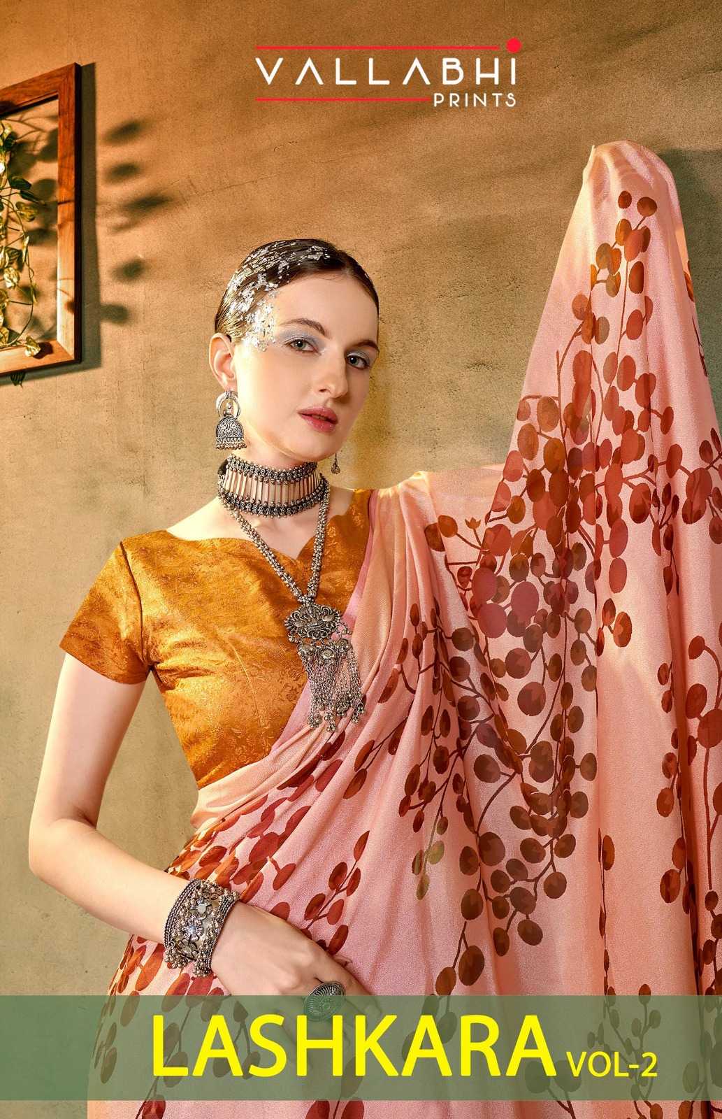 VALLABHI PRINTS LASHKARA VOL 2 OCCASION WEAR BRASSO SAREE WHOLESALER